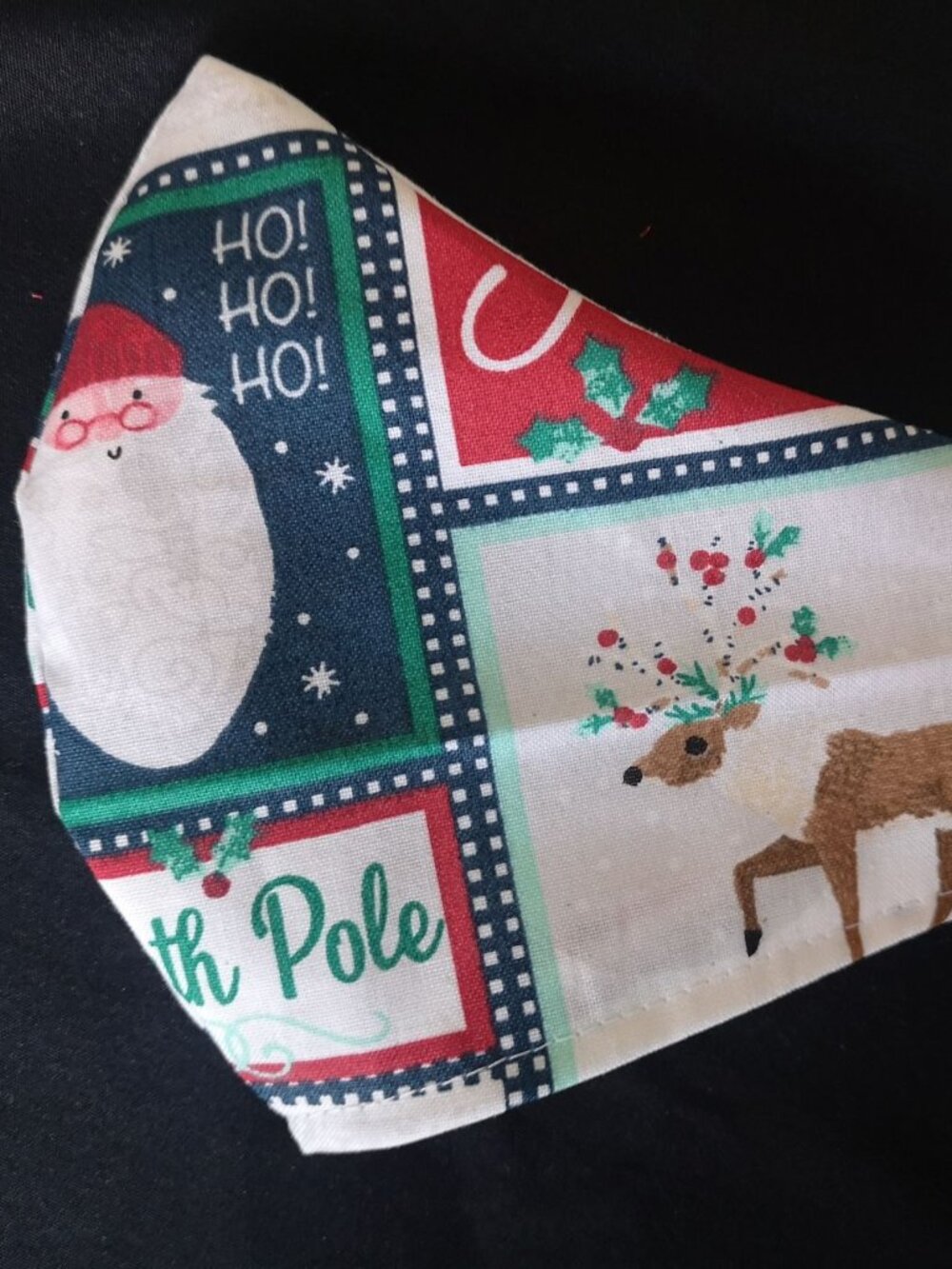 Adult Handmade Face Mask 100% Cotton Holiday Christmas Santa HoHoHo